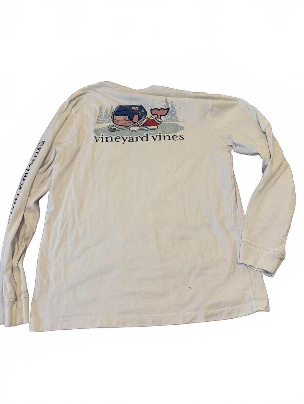 Vineyard Vines Kids Boys XL White Long Sleeve Whale Pocket Shirt - Picture 4 of 4